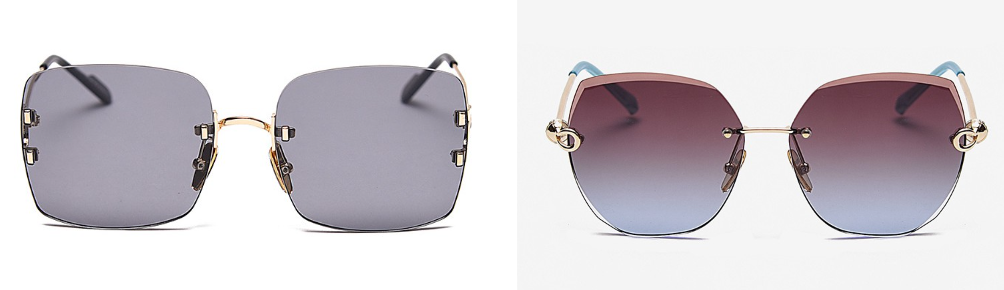 rimless frameless women sunglasses fashion